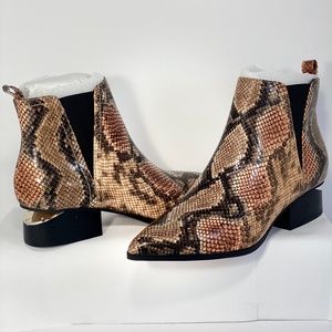 Leather Snake Skin Booties with CUT OUT HEEL by STEVE MADDEN